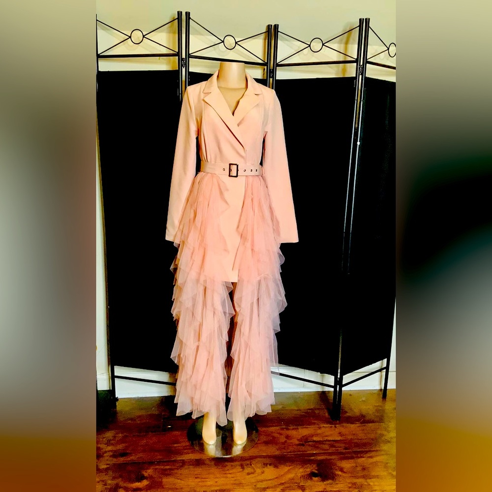 Pink blazer dress